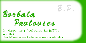 borbala pavlovics business card